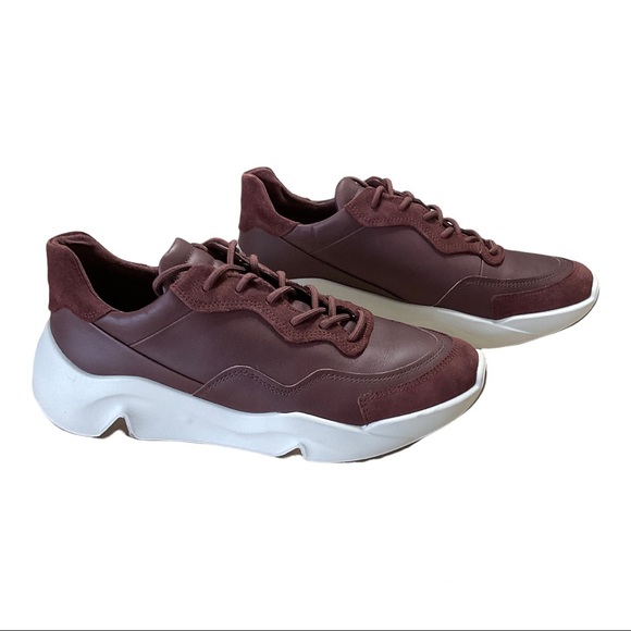 Ecco Chunky Leather and Suede Wine colour Sneaker EU 41 US 10 - Picture 9 of 13